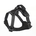 Black no-pull reflective dog harness with handle