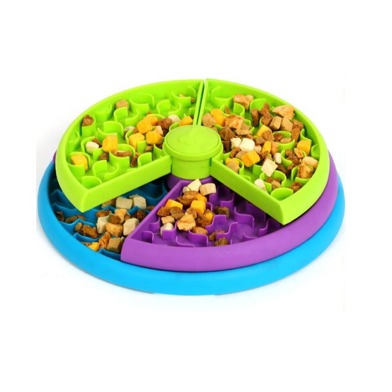 Puzzle feeder with kibble and treats