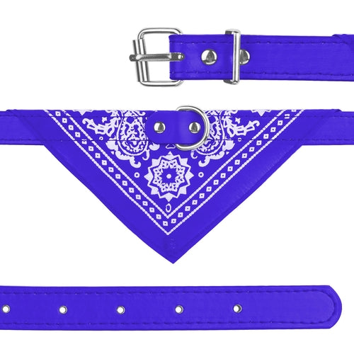 1Pc Adjustable Bandana Leather Pet Collar Triangle Scarf