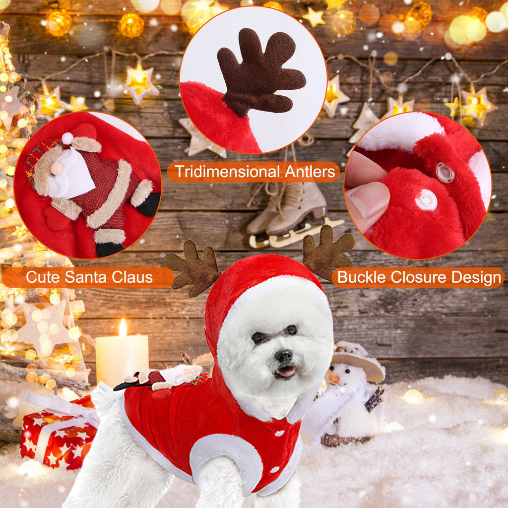 Close-up of the 3D antlers, Santa design and button closure