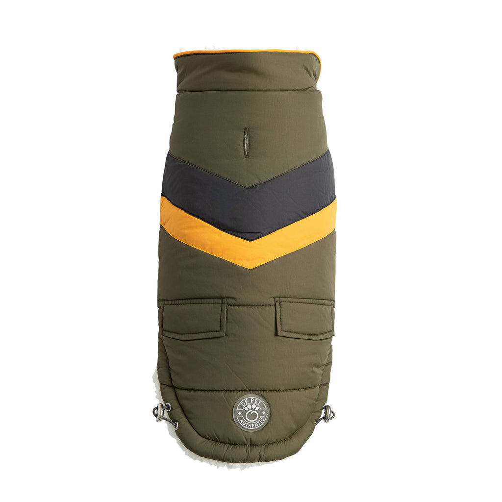 Alpine Puffer Dog Jacket – Dark Khaki