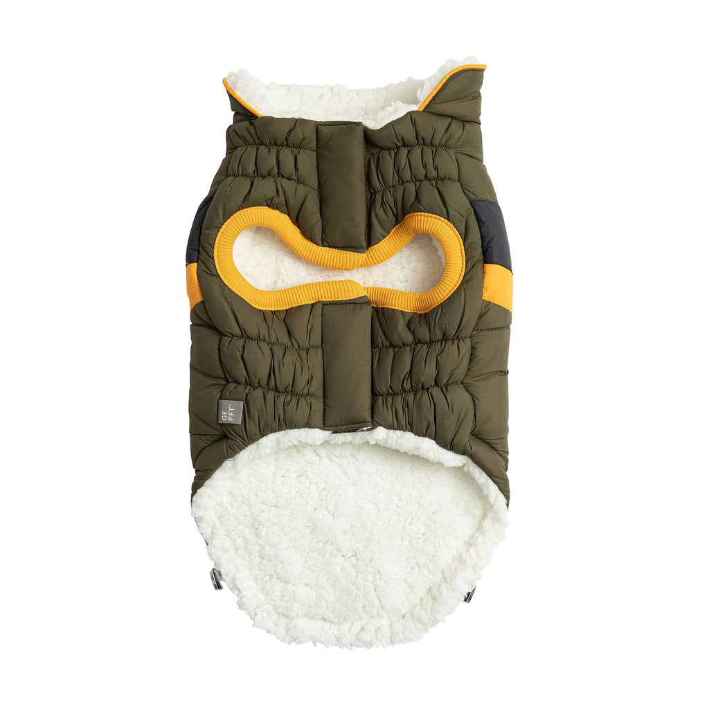 Alpine Puffer Dog Jacket – Dark Khaki