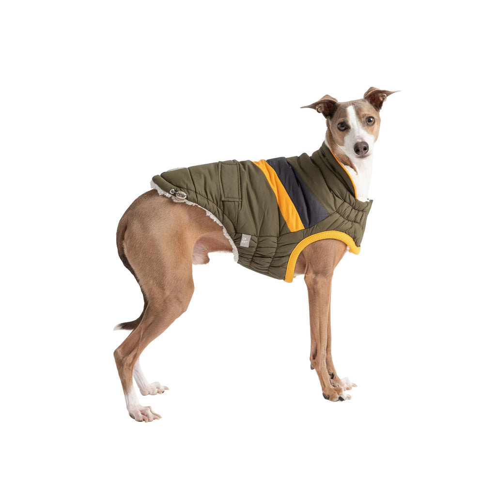 Alpine Puffer Dog Jacket – Dark Khaki