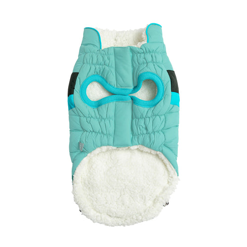 Alpine Puffer Dog Jacket – Light Aqua