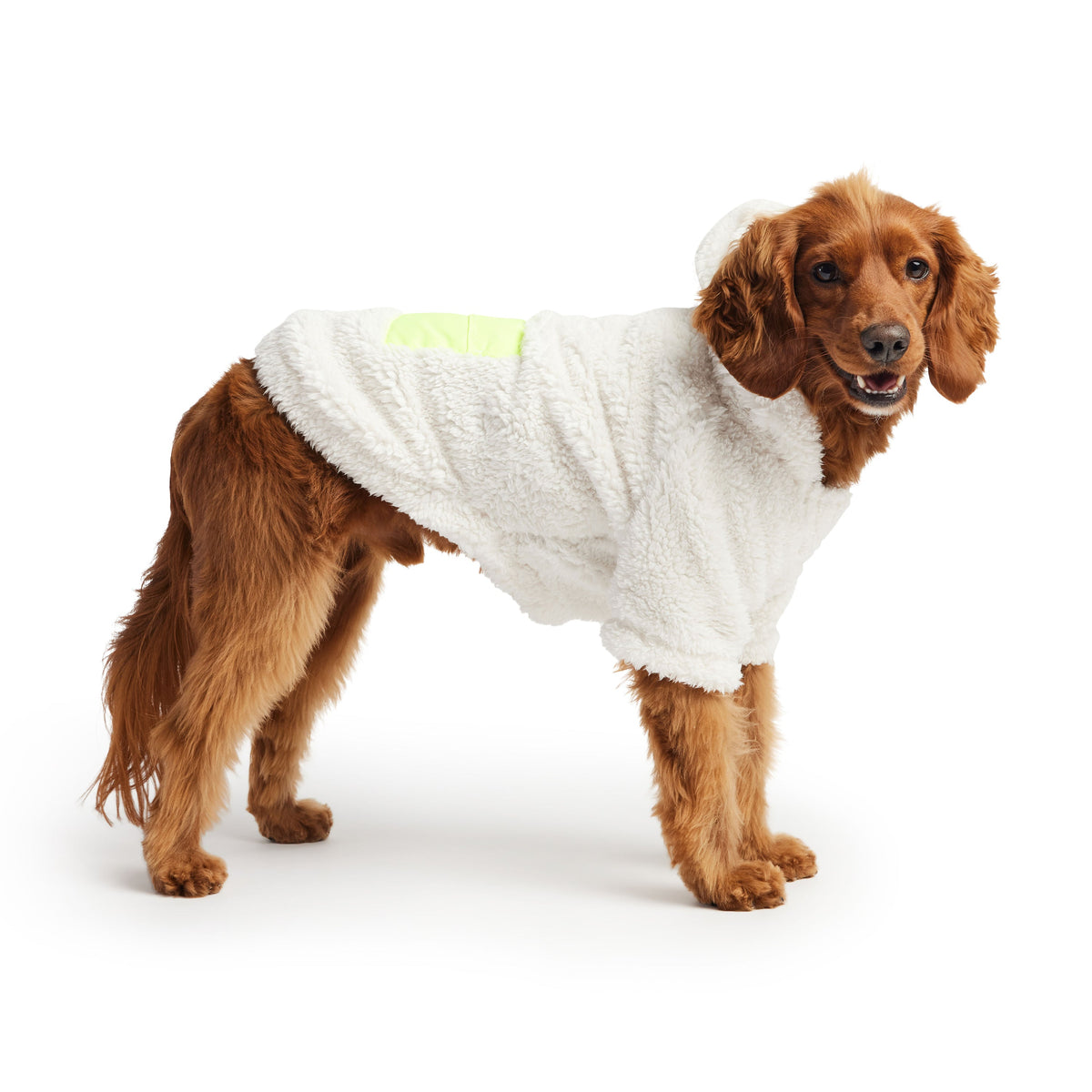 Cozy Sherpa Dog Hoodie – White