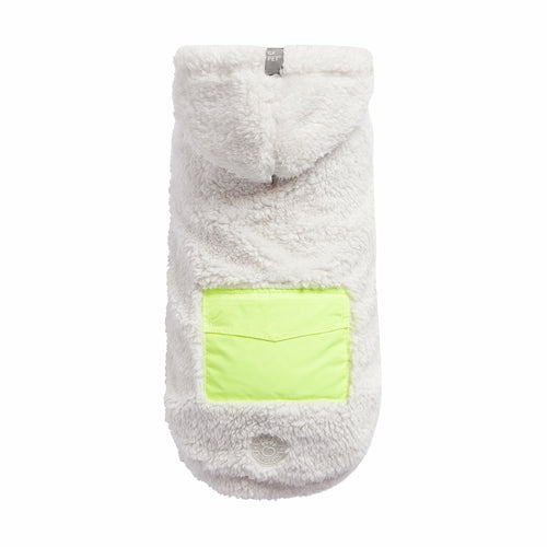 Cozy Sherpa Dog Hoodie – White