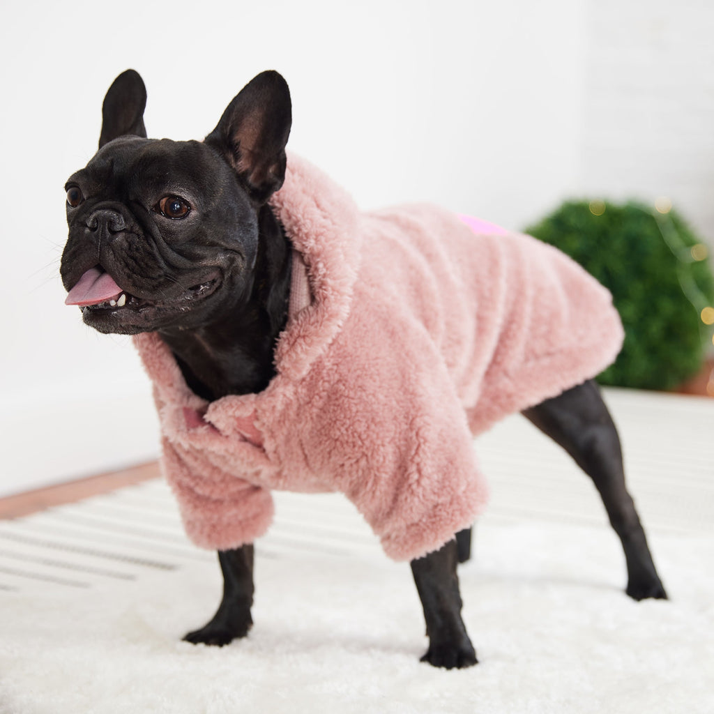 Cozy Sherpa Dog Hoodie – Pink