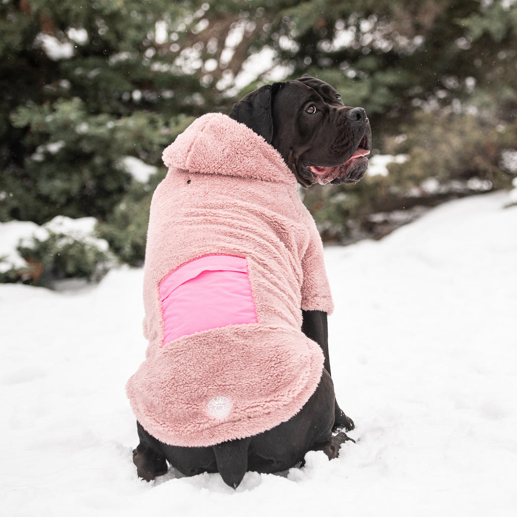 Cozy Sherpa Dog Hoodie – Pink