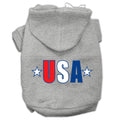 Mirage Pet 62-134 XSGY USA Star Screen Print Pet Hoodies, Grey - E