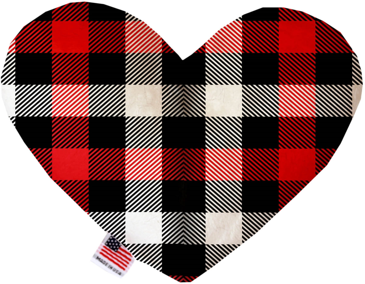 Mirage Pet 1302-TYHT6 Red & White Buffalo Check 6 in. Heart Dog Toy