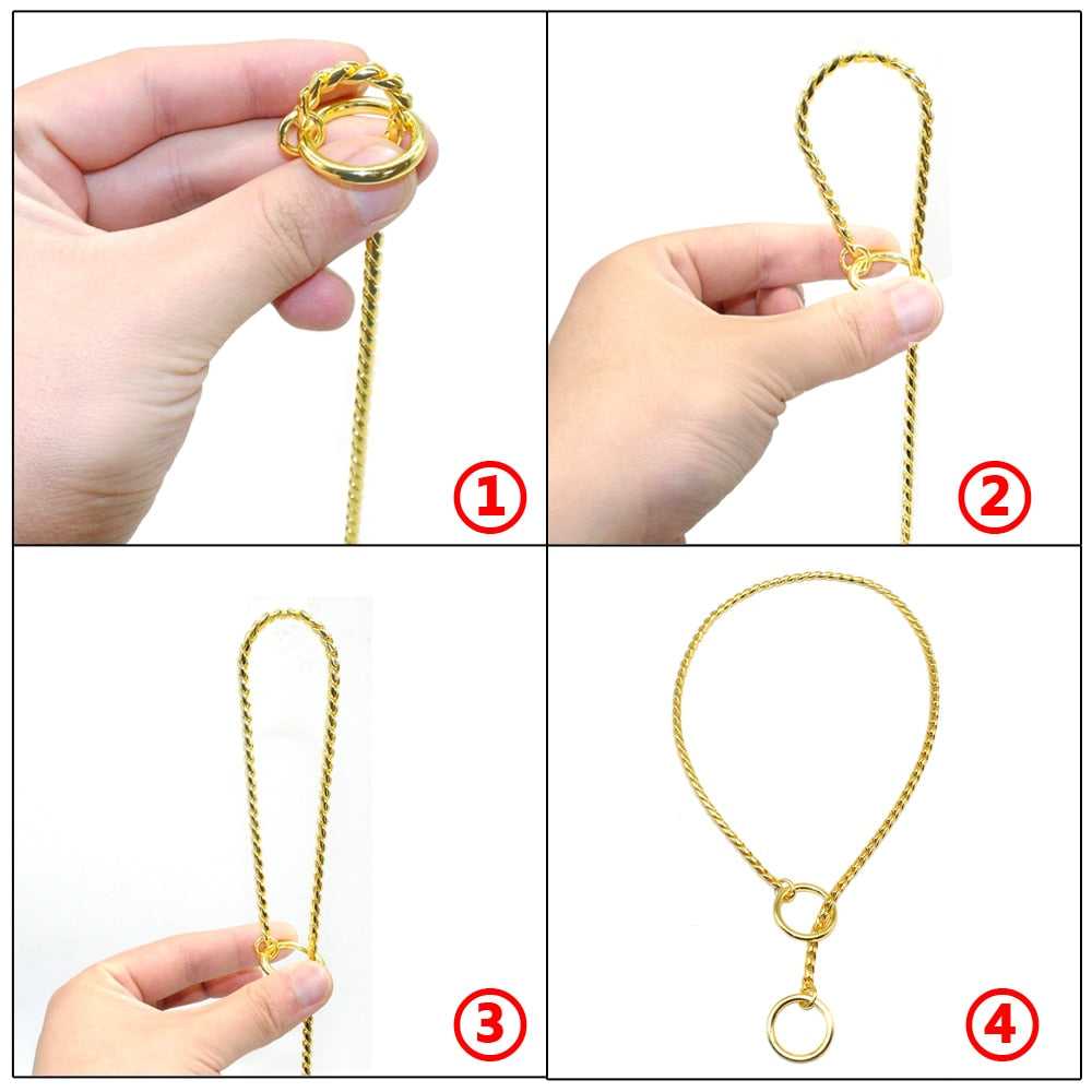 Snake Chain Dog Show Collar Heavy Metal Chain Dog
