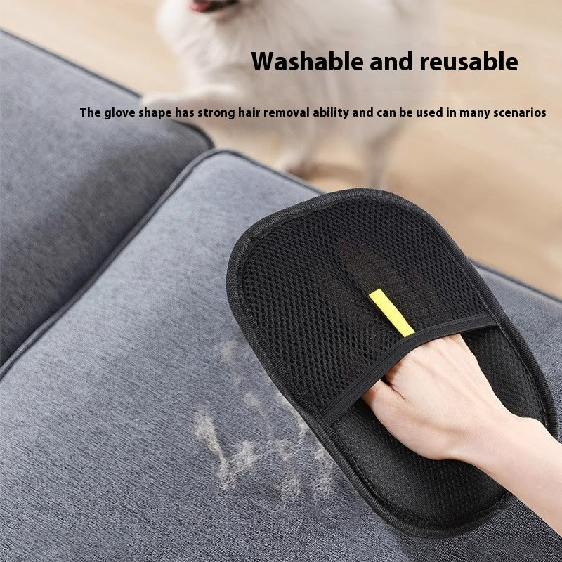 Washable and reusable mitt cleaning a couch